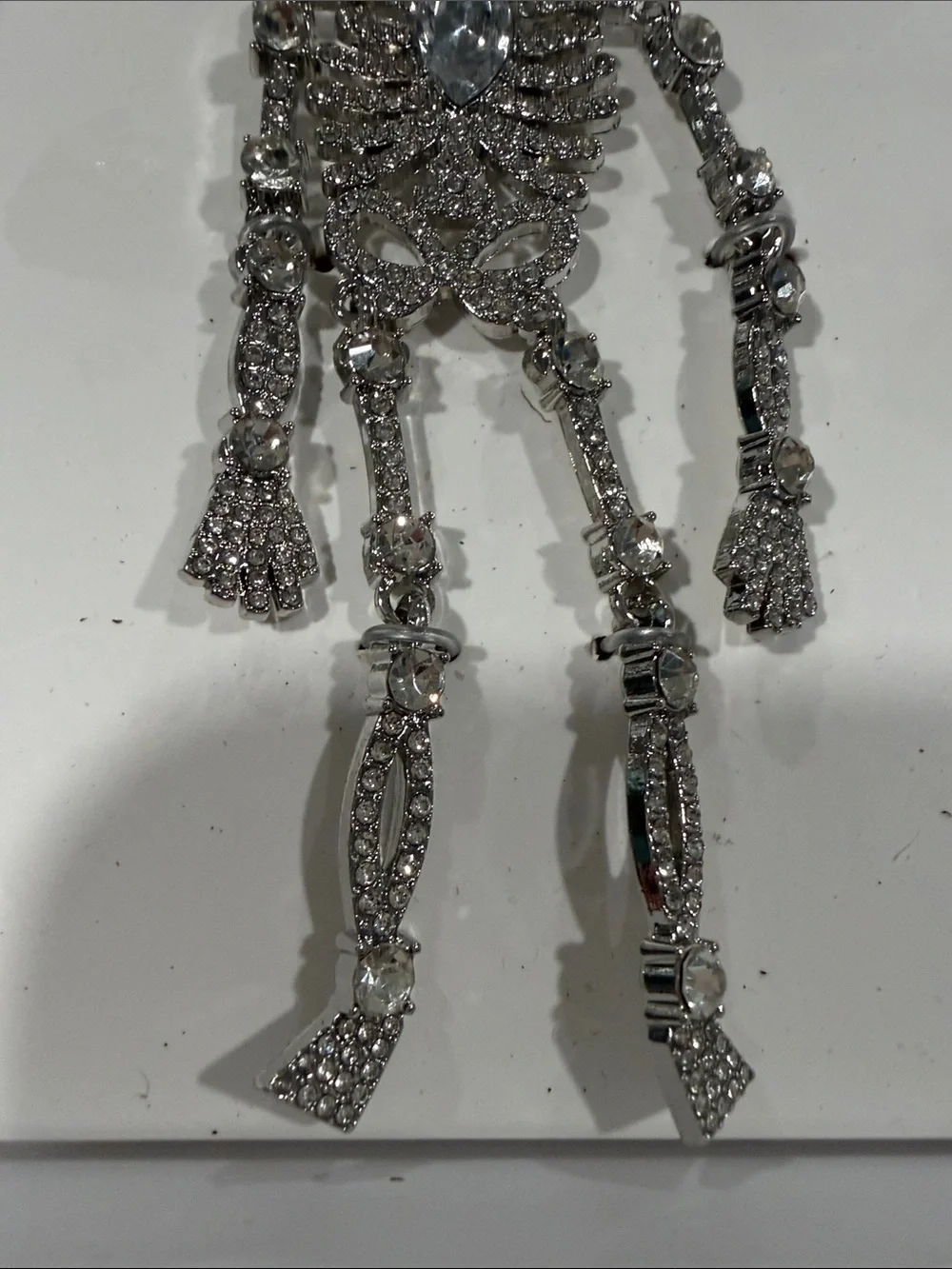 BaubleBar Silver Crystal Skeleton Key Charm